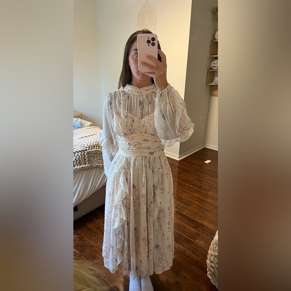 JardinVue maxi floral ruffled dress small - Picture 4 of 4